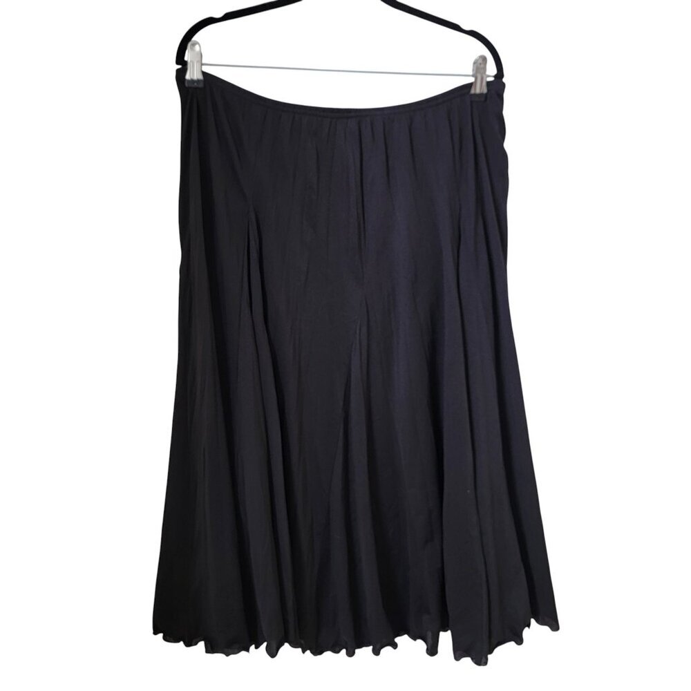 Cato Size L Black A Line Full Skirt, Lined. Semi-Flared. Exc. Used Cond.